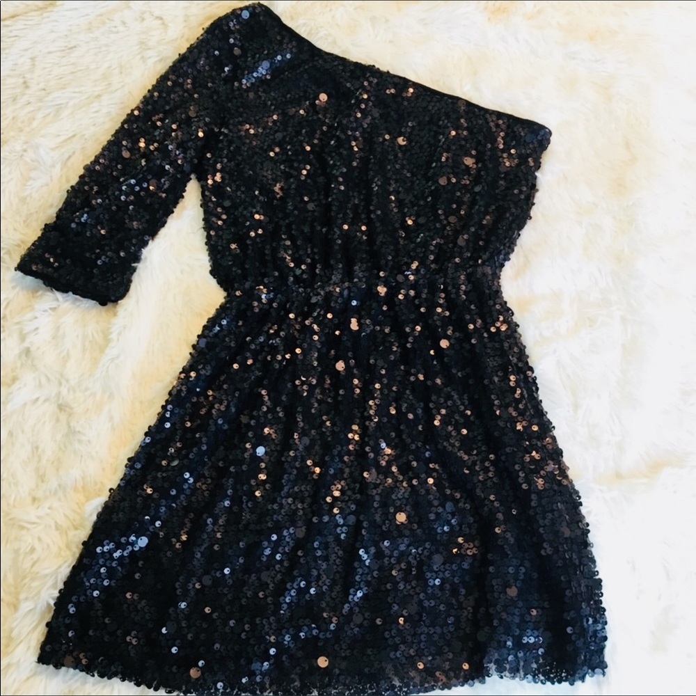 NWT Forever 21β Sequins Cocktail Black Dress Size Small Rave Goth Y2K LBD